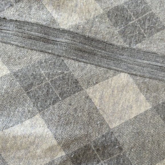 Banana Republic Full Zip Sweater Argyle Gray Merino Wool - Picture 2 of 5